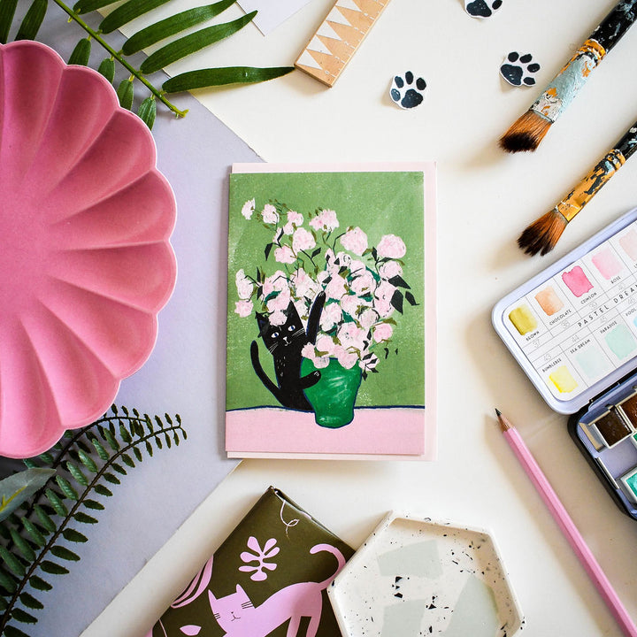 Vincat Roses Cat card