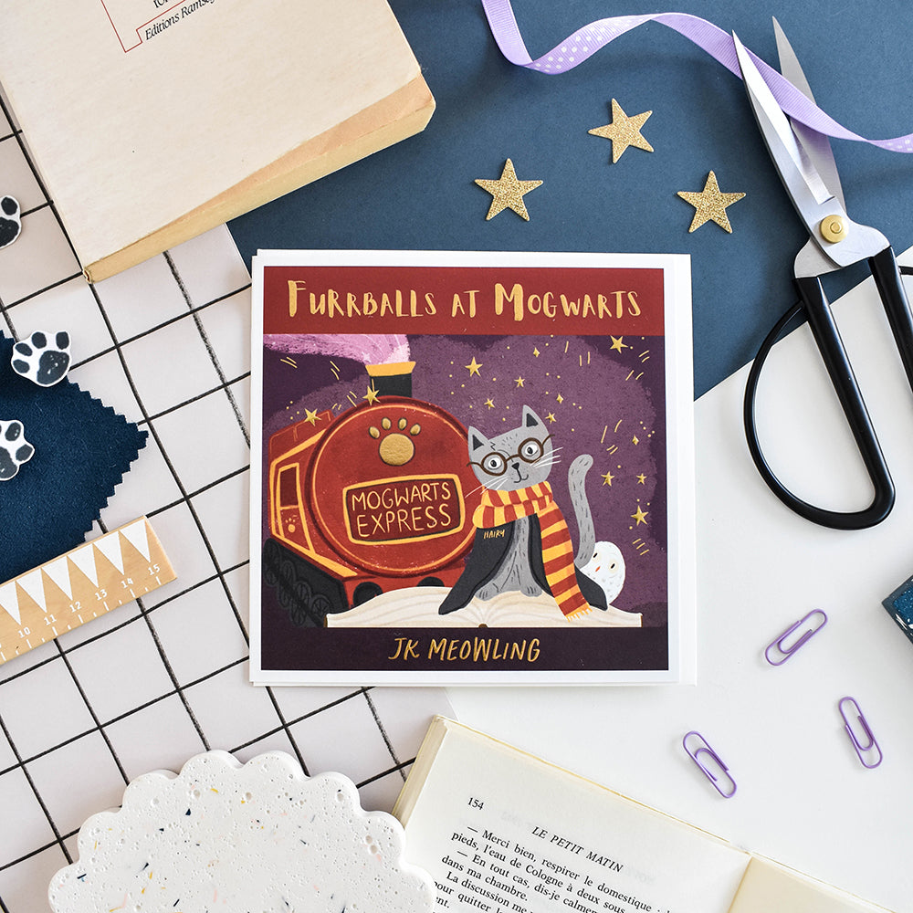 Mogwarts Cat Card