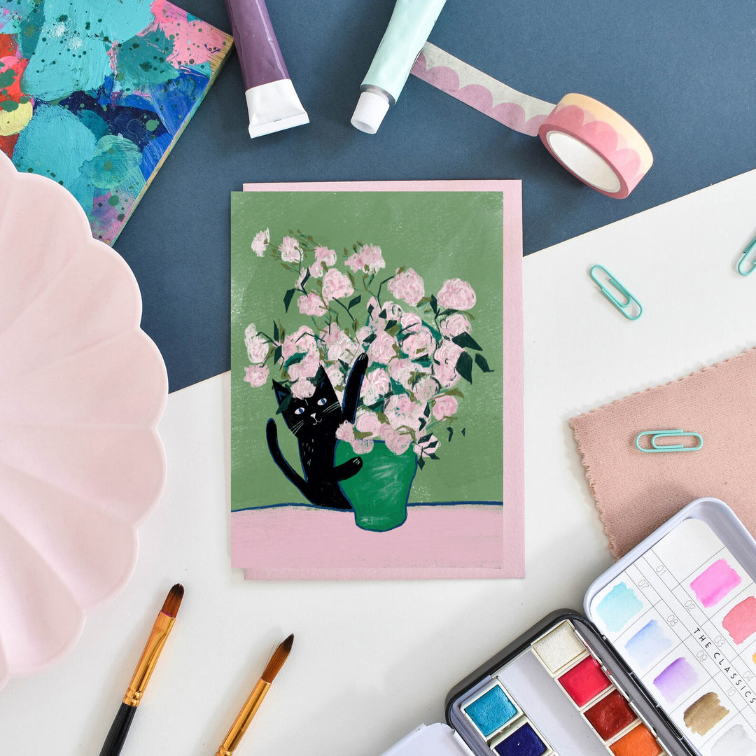 Vincat Roses Cat card