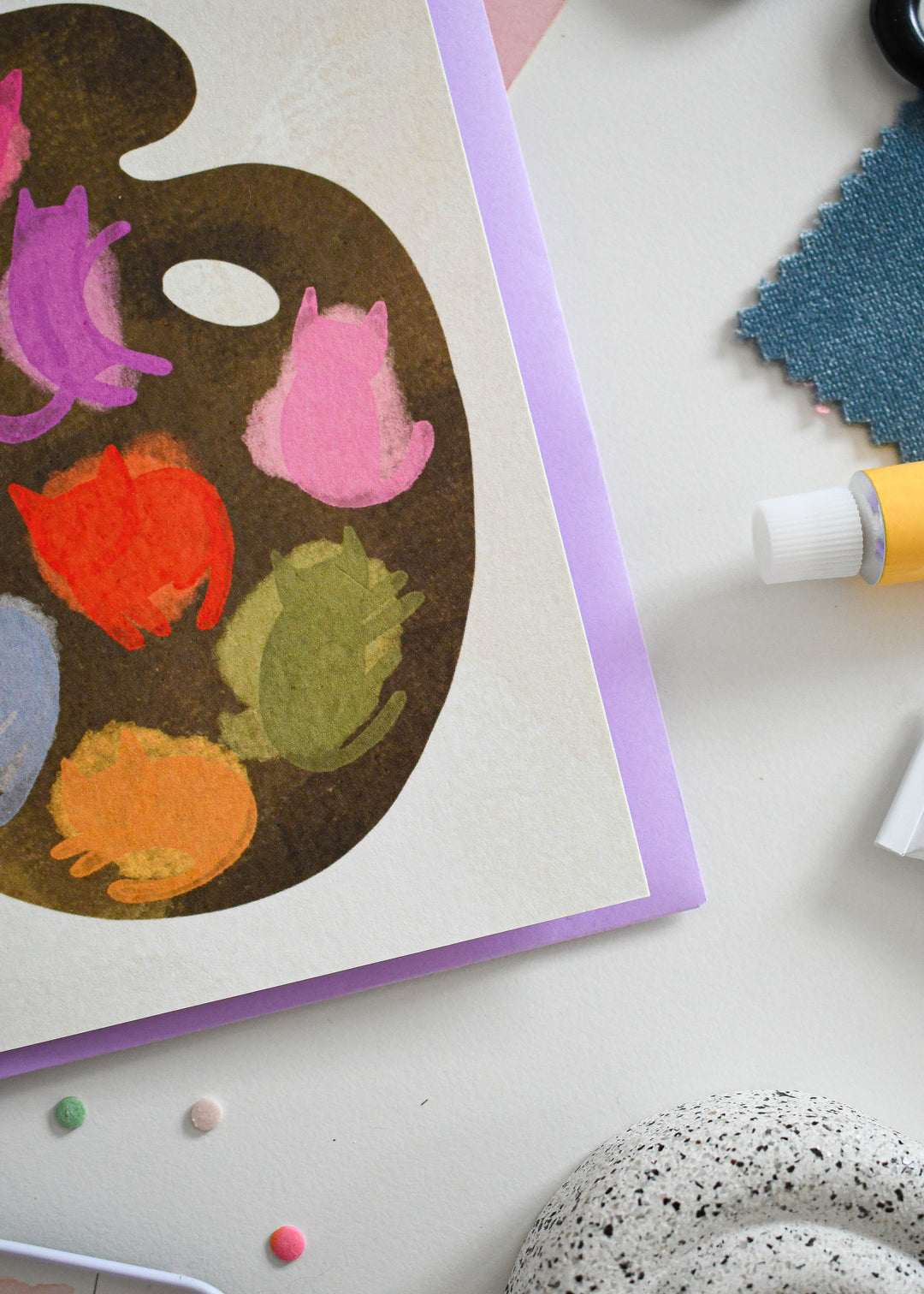 Purr-fect Mix Paint Palette Cat Card