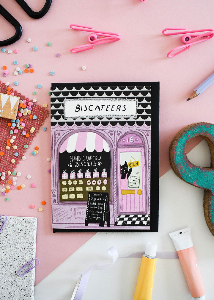 Biscateers Cat Shop Card