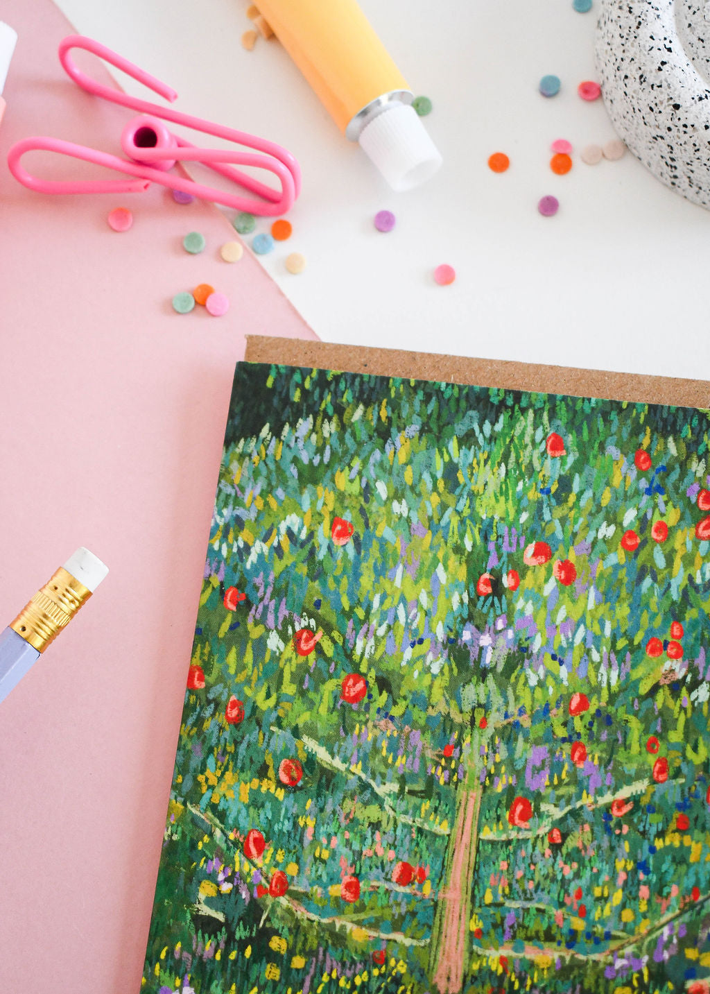 Cat in an Apple Tree Art Card