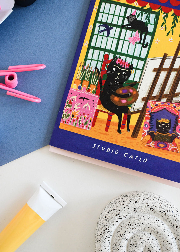 Frida Catlo Studio Cat Card