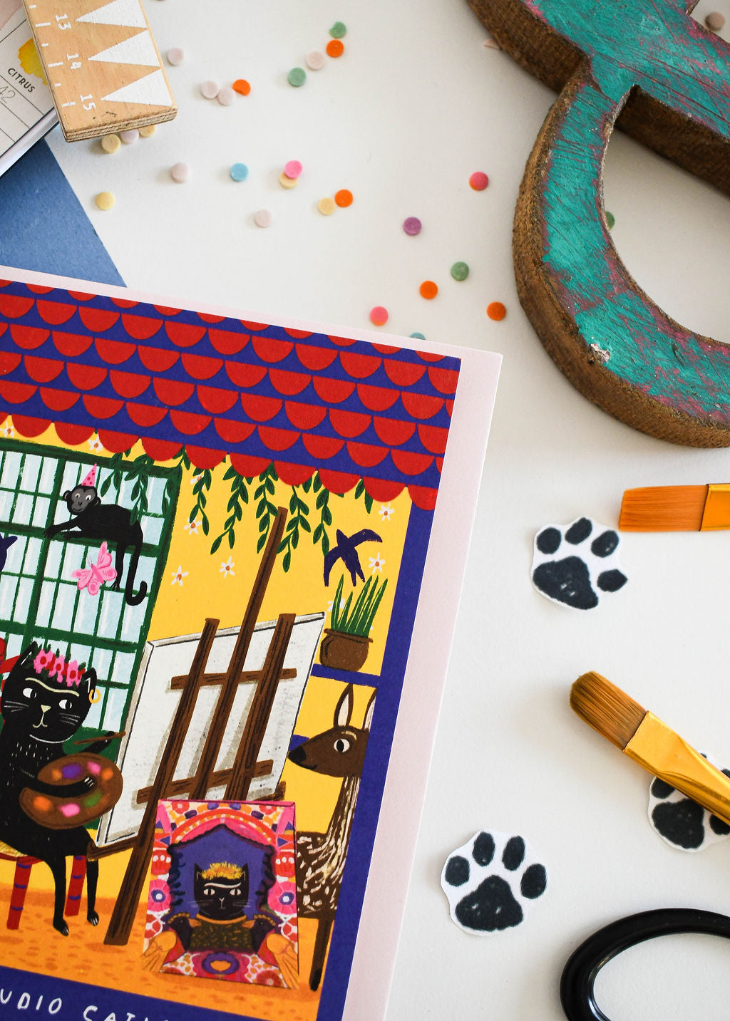 Frida Catlo Studio Cat Card