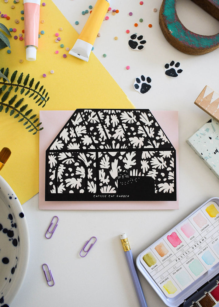 Catisse Cat Garden Greetings Card