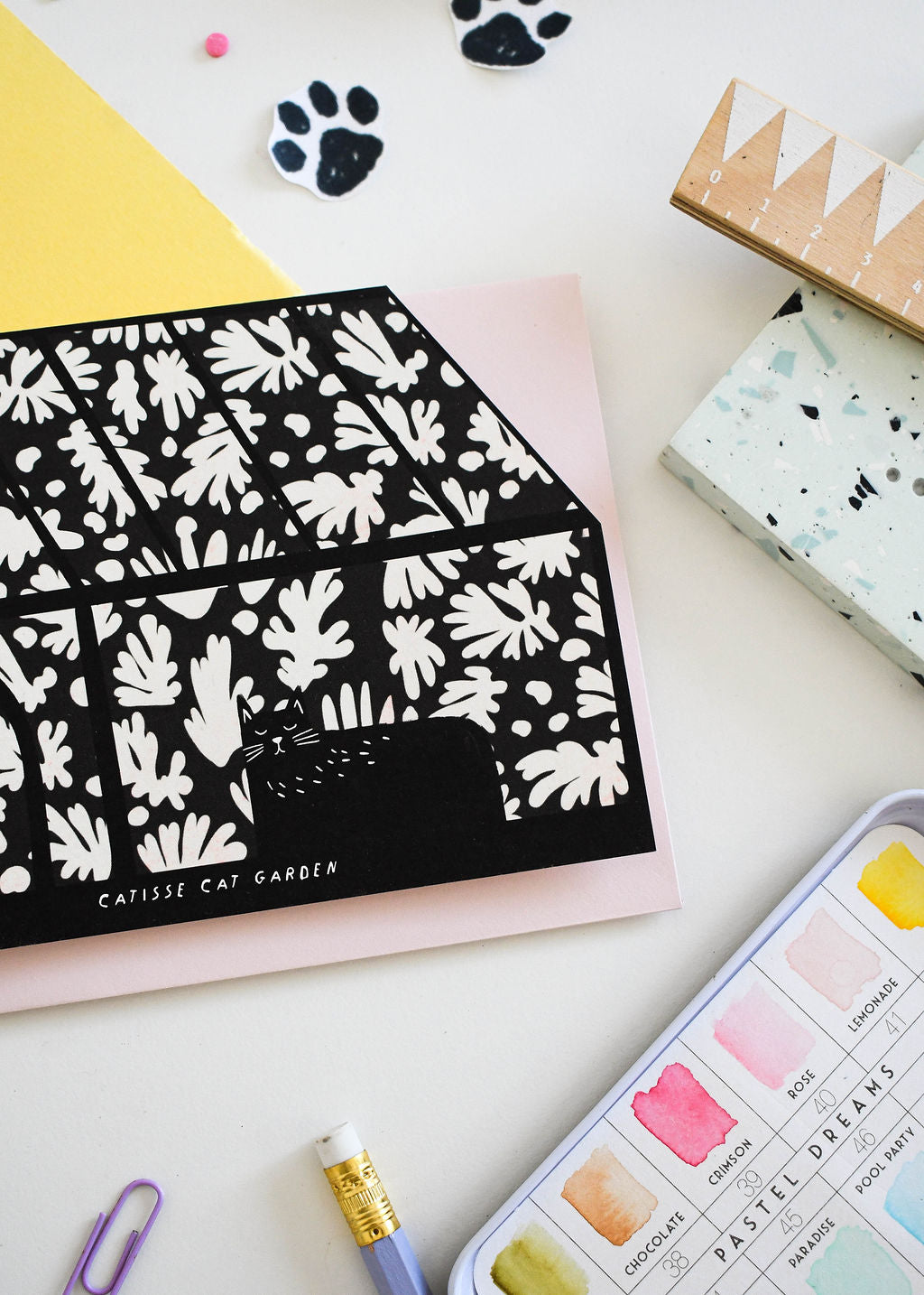 Catisse Cat Garden Greetings Card