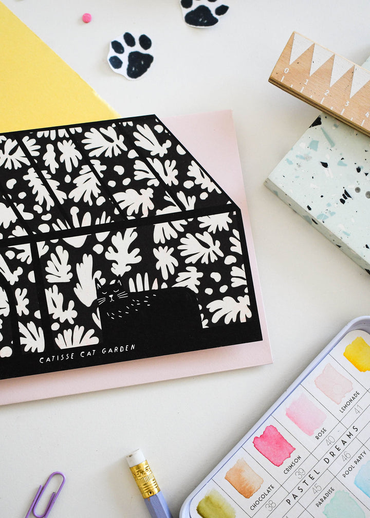 Catisse Cat Garden Greetings Card