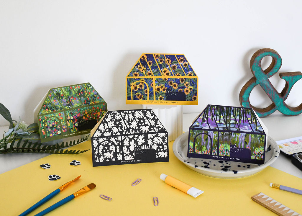 Catisse Cat Garden Greetings Card