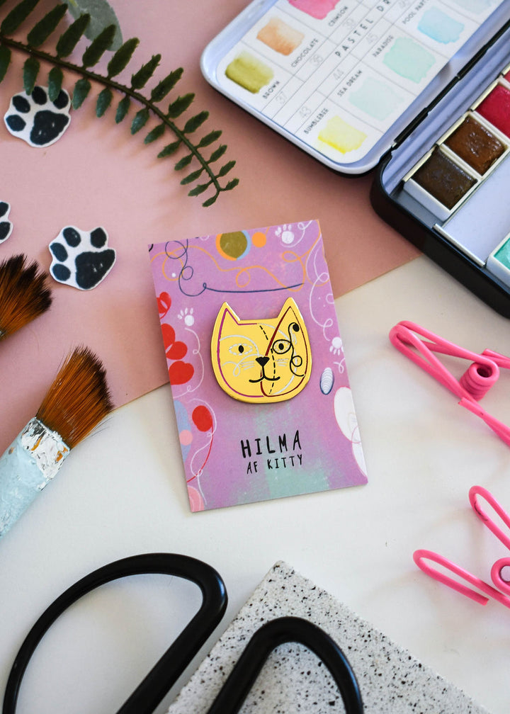 Hilma af Kitty Cat Artist Pin