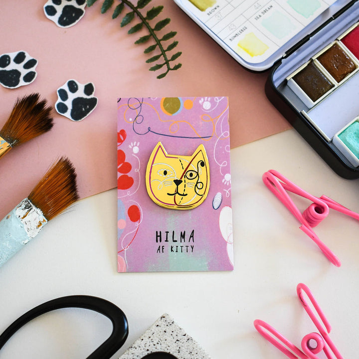 Hilma af Kitty Cat Artist Pin