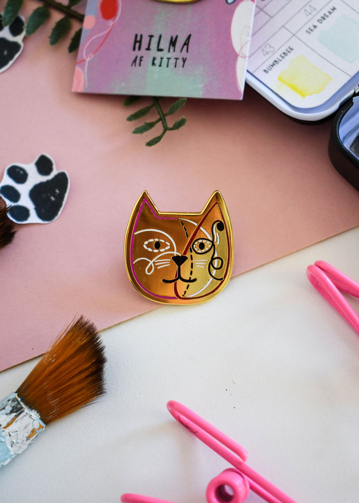 Hilma af Kitty Cat Artist Pin