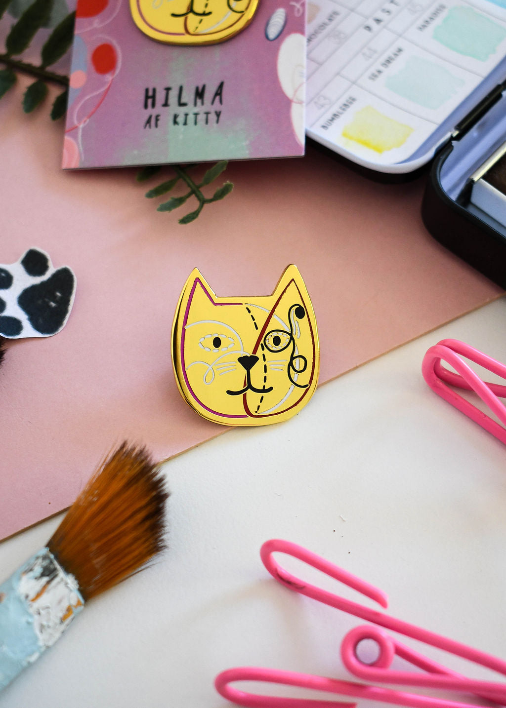 Hilma af Kitty Cat Artist Pin