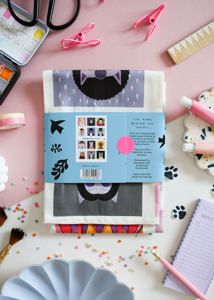 Meowsical Cats Tea Towel