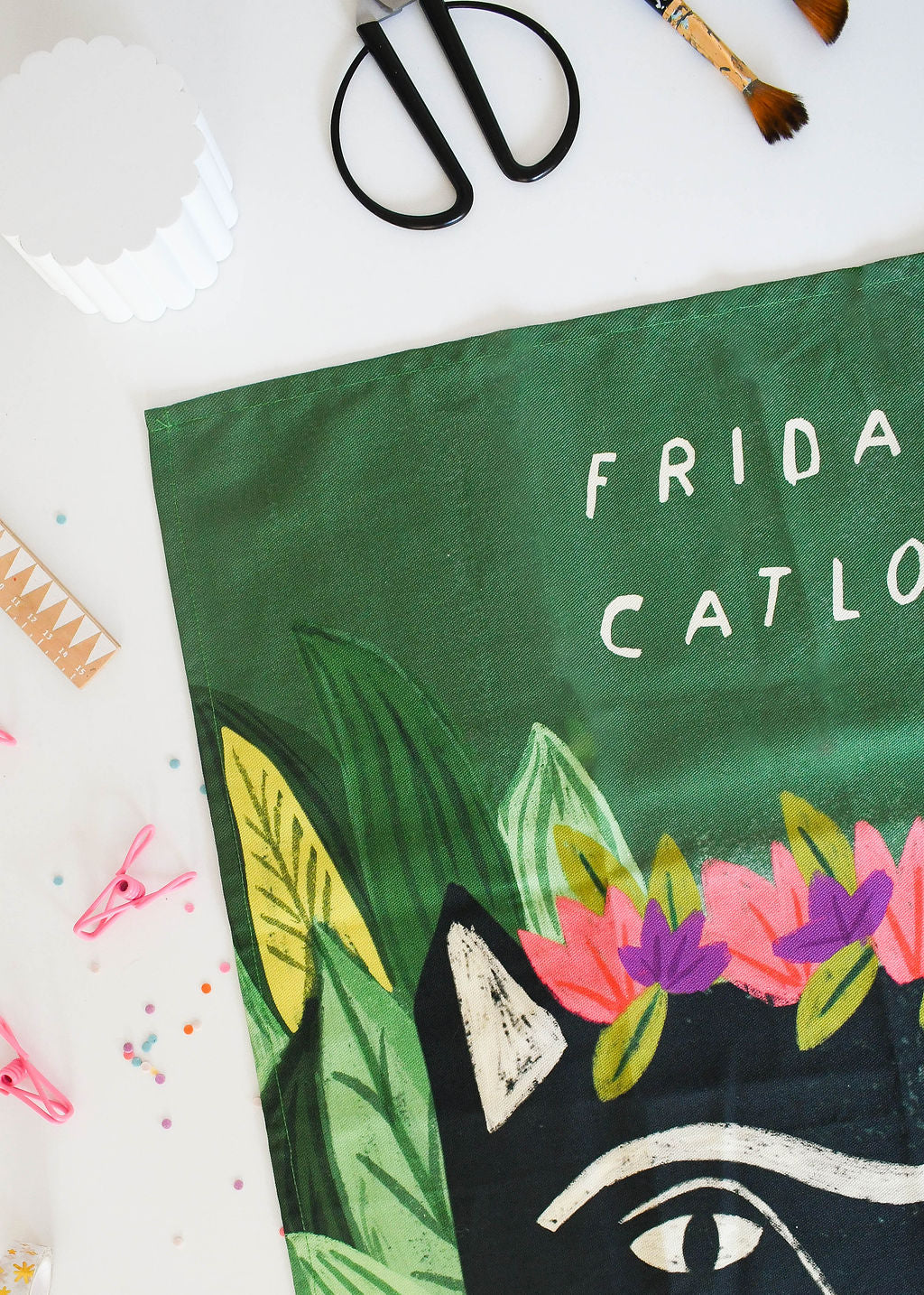 Frida Catlo Cat Tea Towel