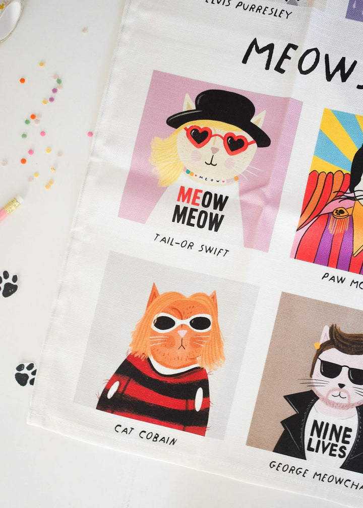 Meowsical Cats Tea Towel