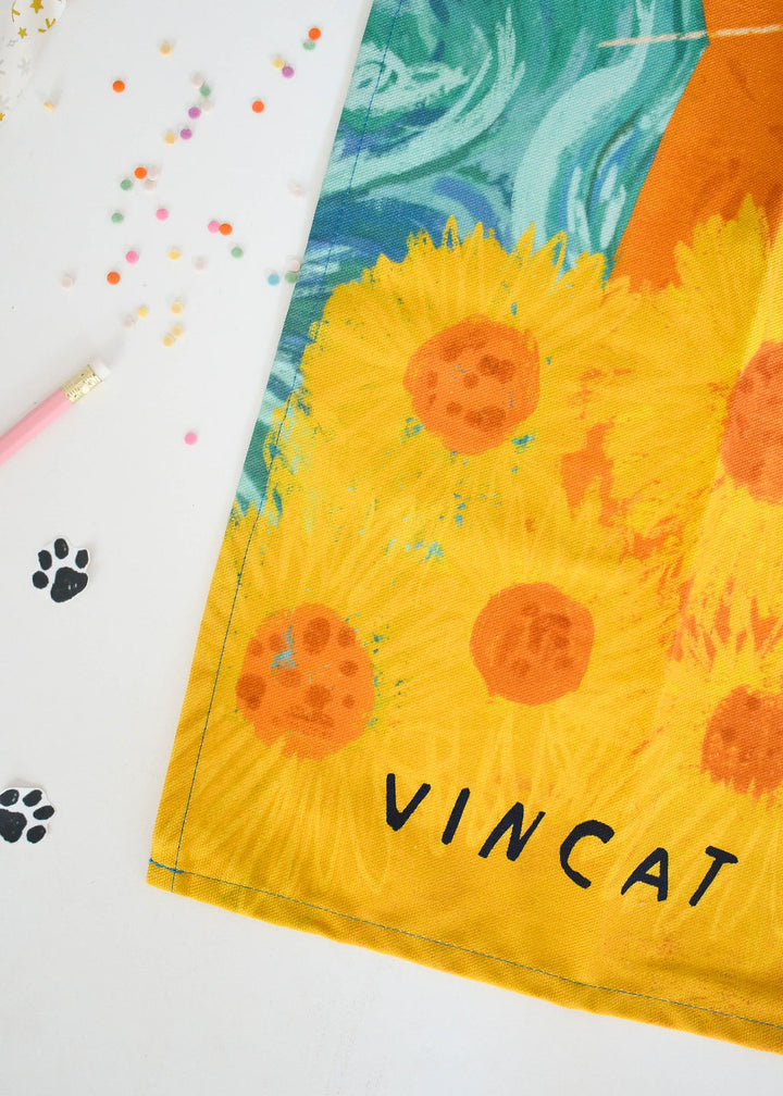 Vincat Van Gogh Cat Tea Towel