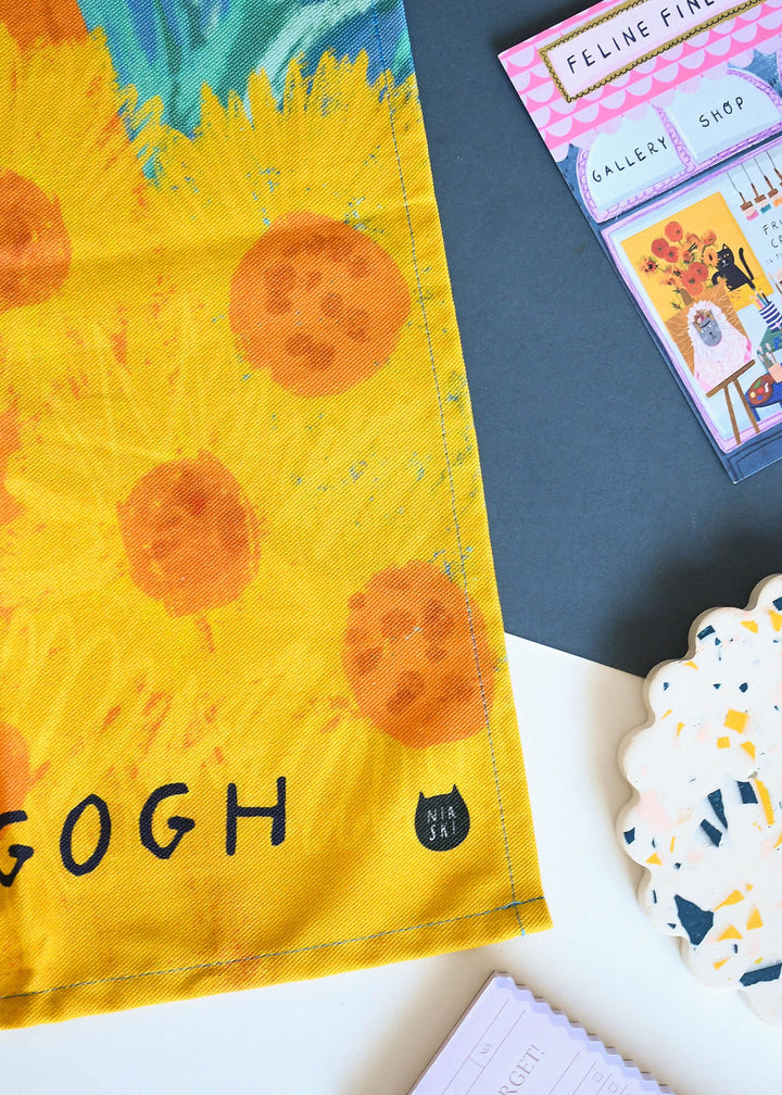 Vincat Van Gogh Cat Tea Towel