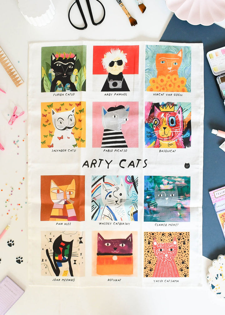 Arty Cats Tea Towel
