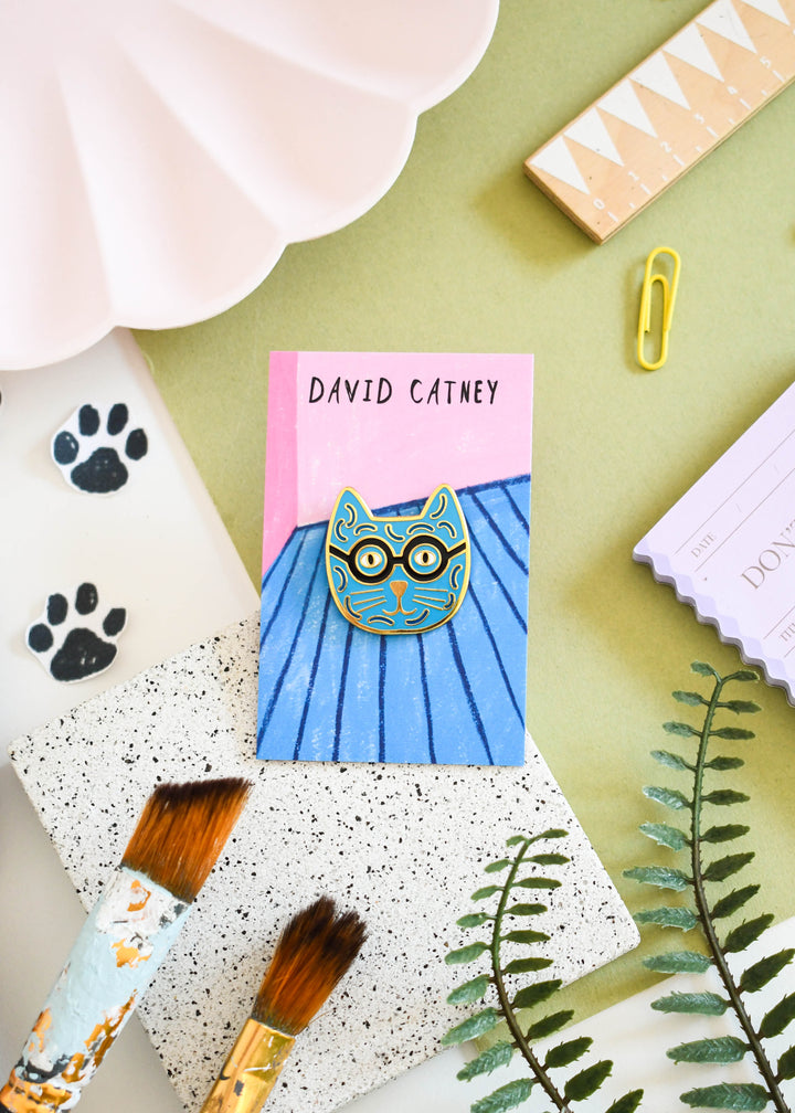 David Catney Cat Artist Pin