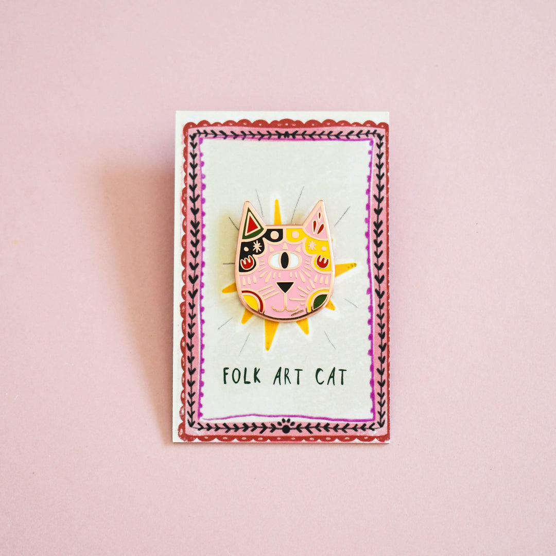 Folk Cat Art Meowment Pin