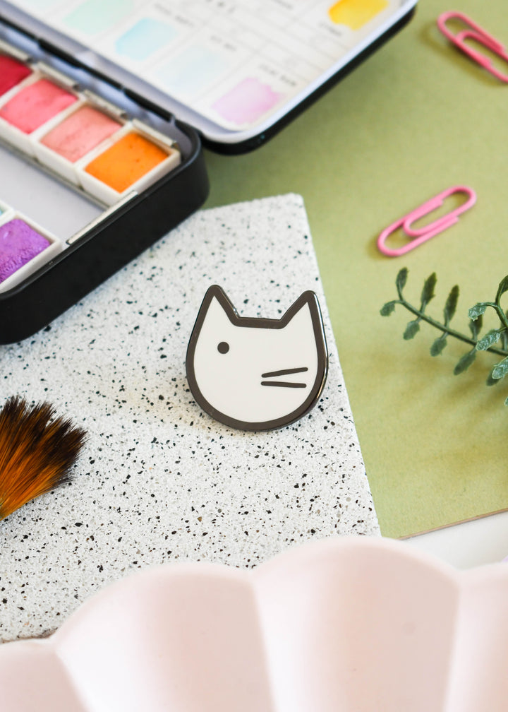 Minimalist Cat Art Meowment Pin
