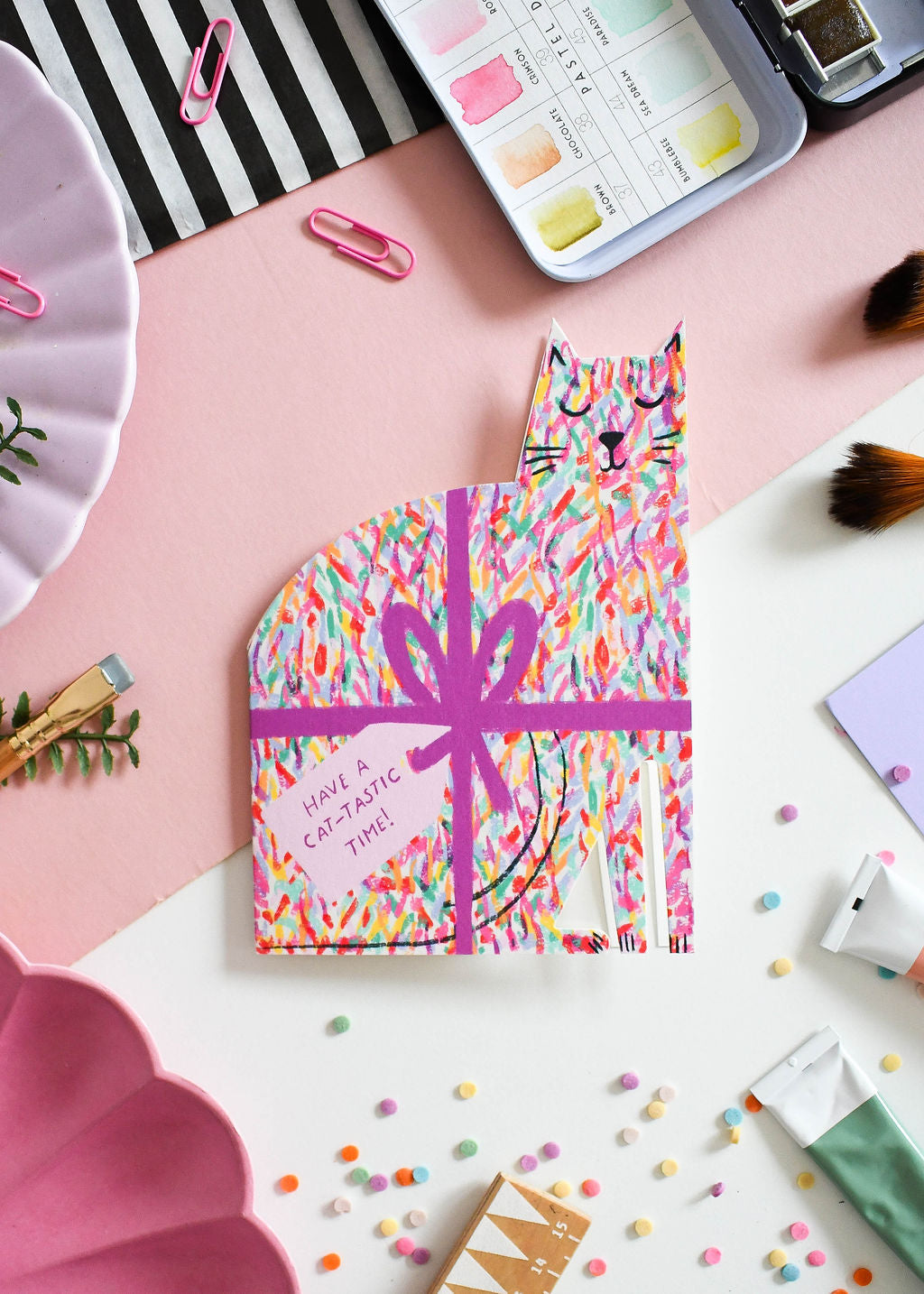 Cat-tastic Cat cut out card