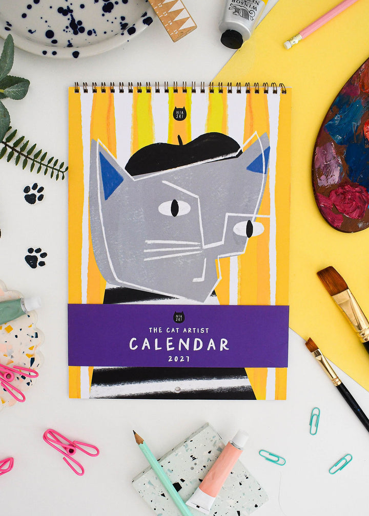 2027 Cat Artist Wall Calendar