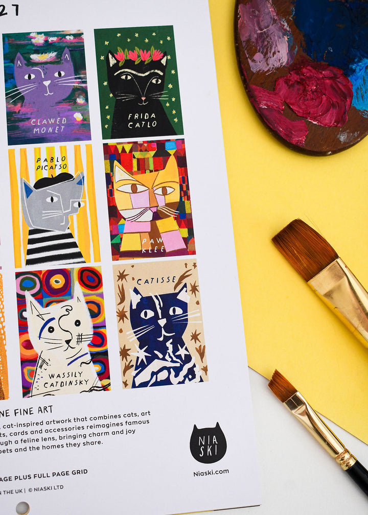 2027 Cat Artist Wall Calendar