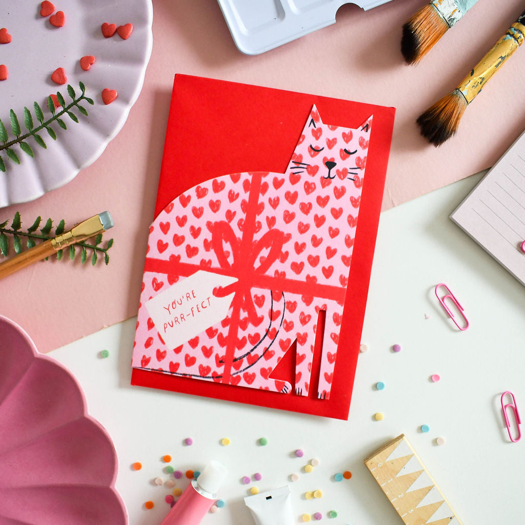 Love Cat cut out card