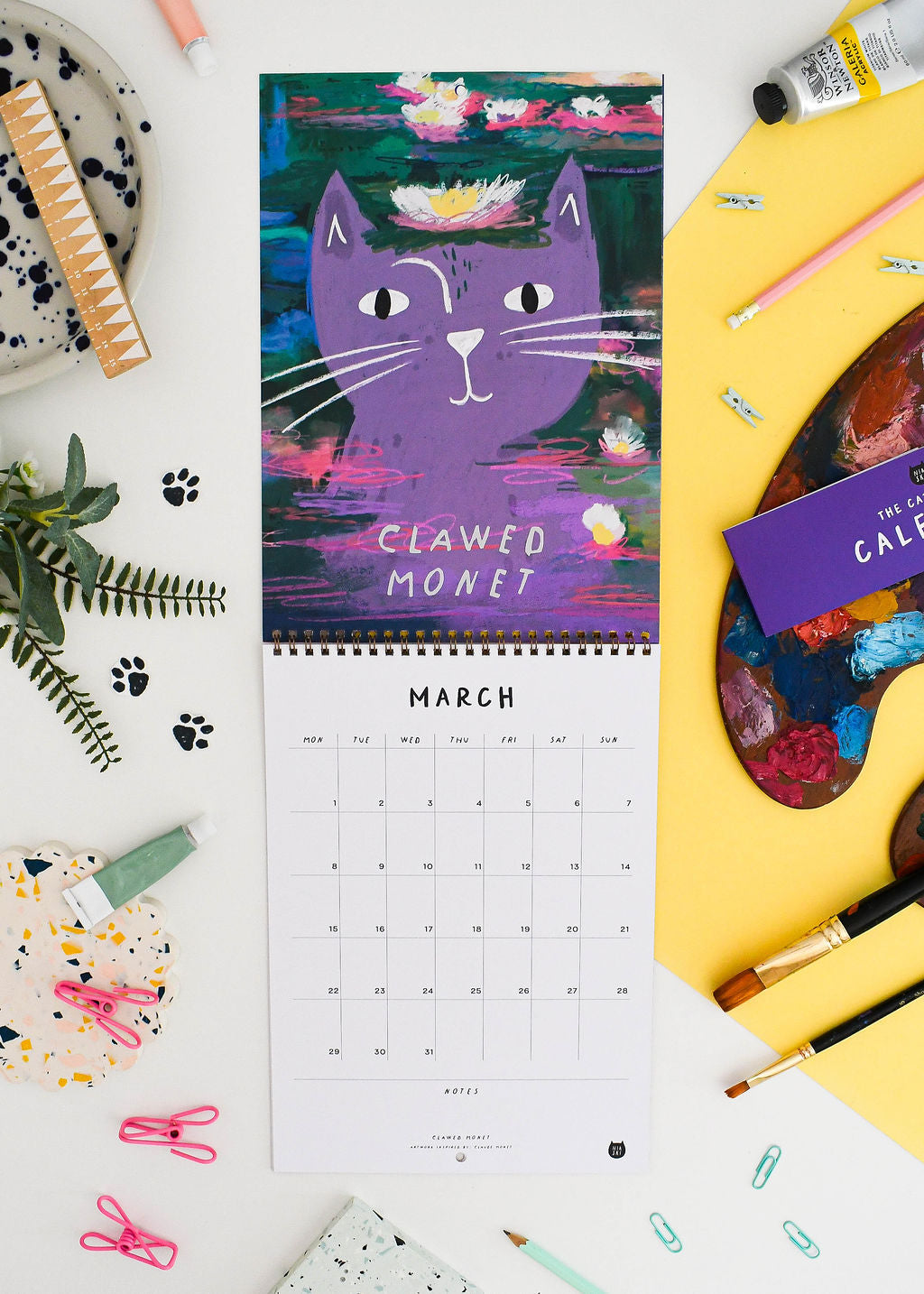 2027 Cat Artist Wall Calendar