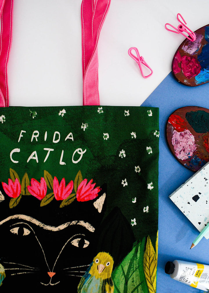 Frida Catlo Cat Tote Bag