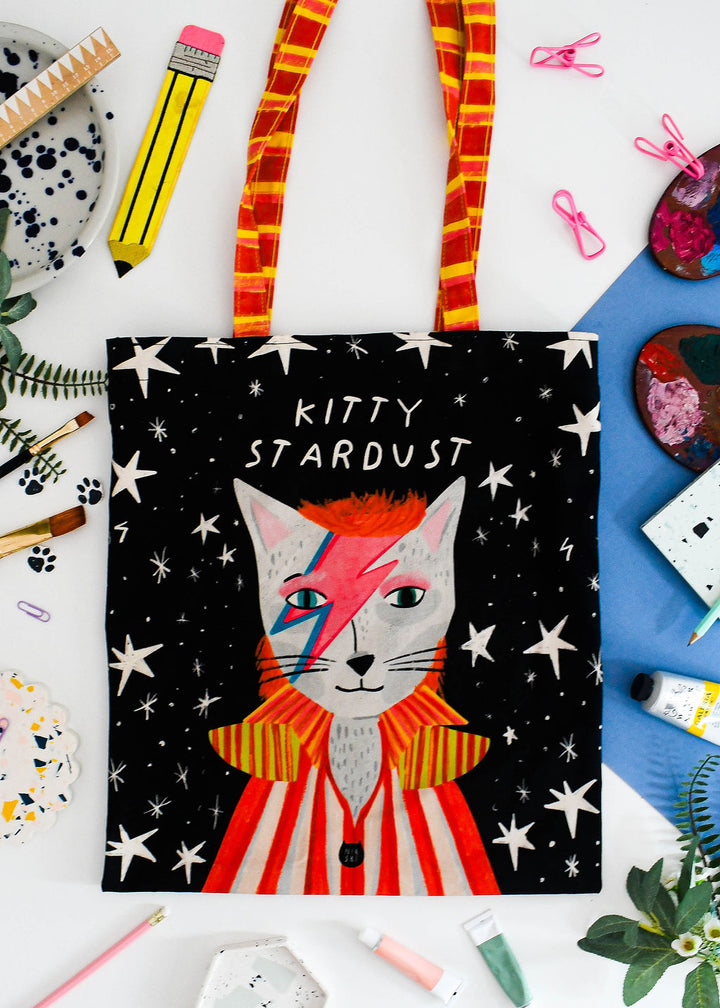 Kitty Stardust Cat Tote Bag