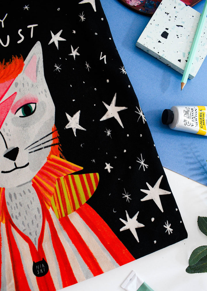 Kitty Stardust Cat Tote Bag
