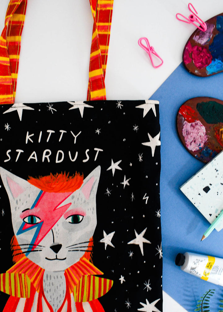 Kitty Stardust Cat Tote Bag