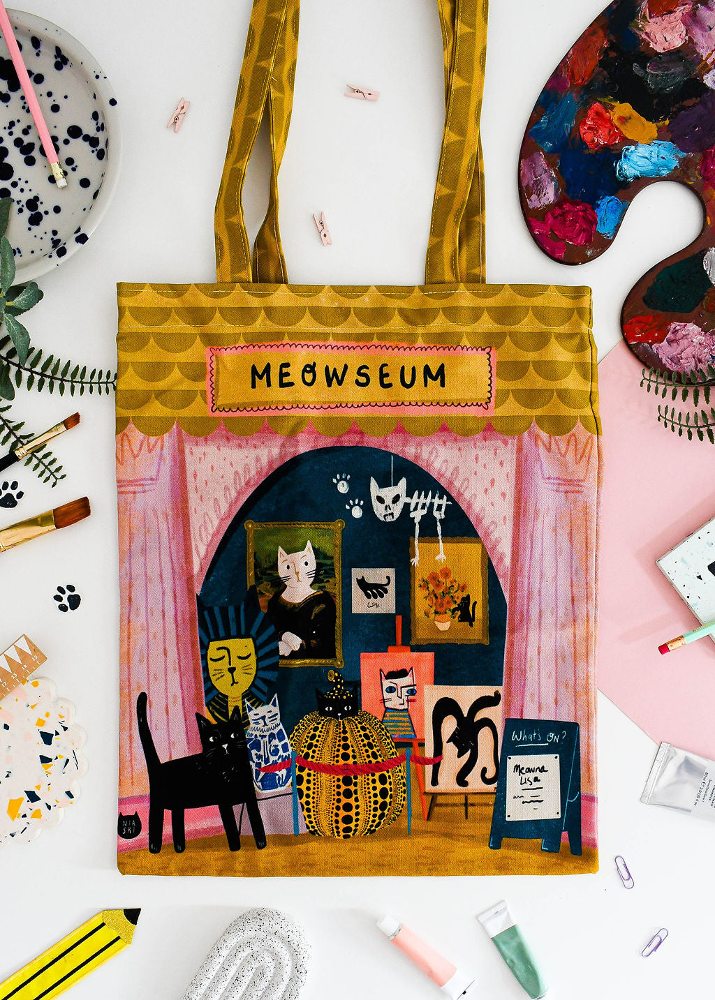 Meowseum Cat Tote Bag