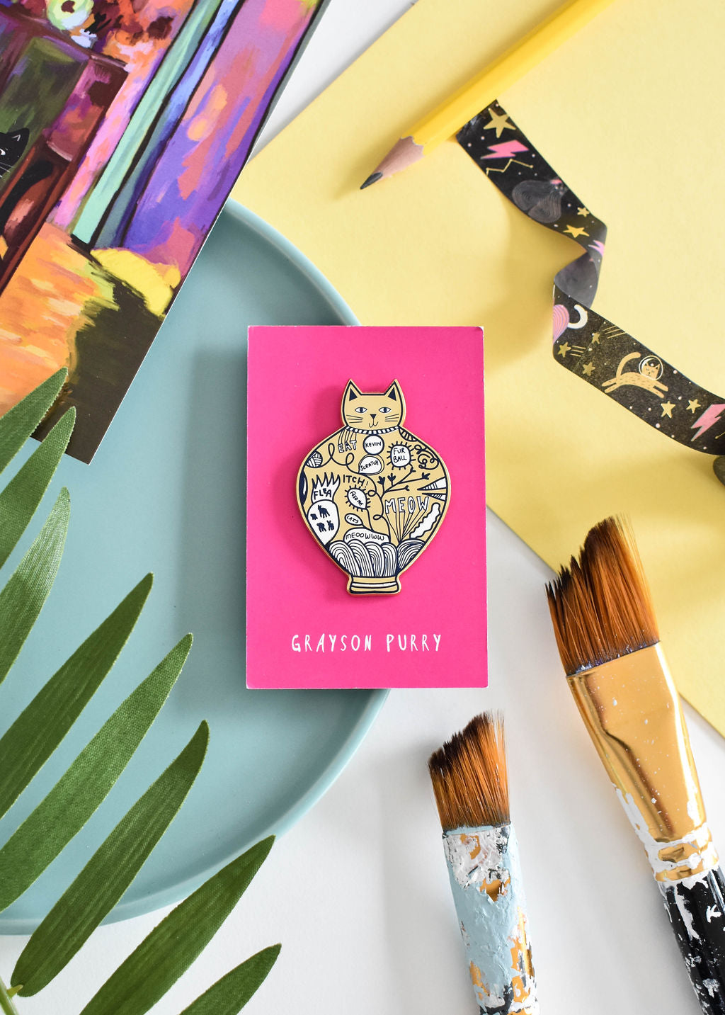 Pin Cat Rtist Grayson PURRY Cat Artist Pin – Niaski
