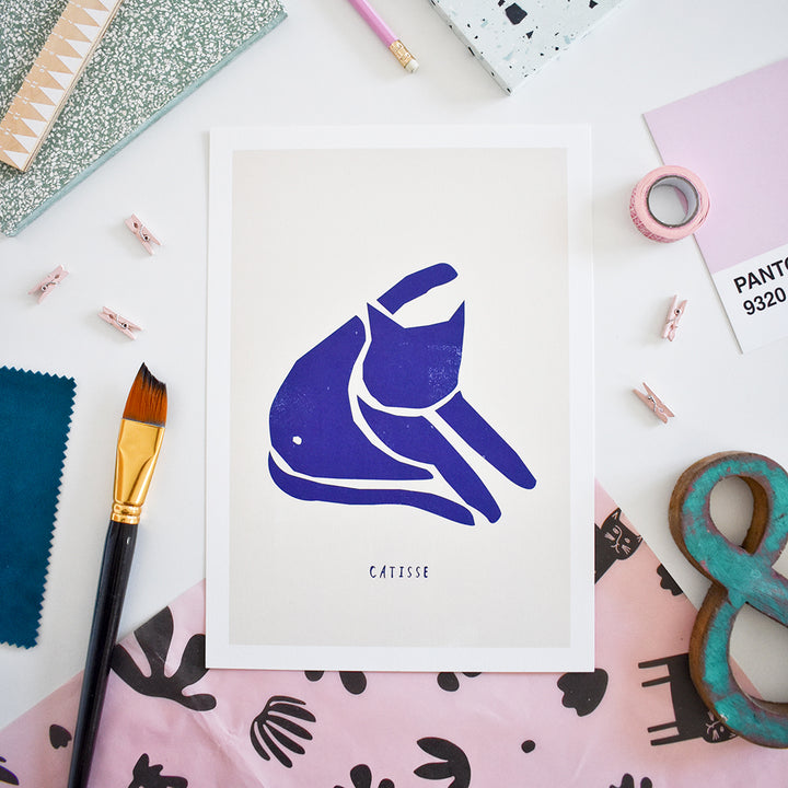 Catisse Blue Cat Print