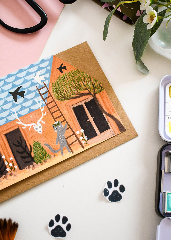 Georgia O'Kitty's cat house card