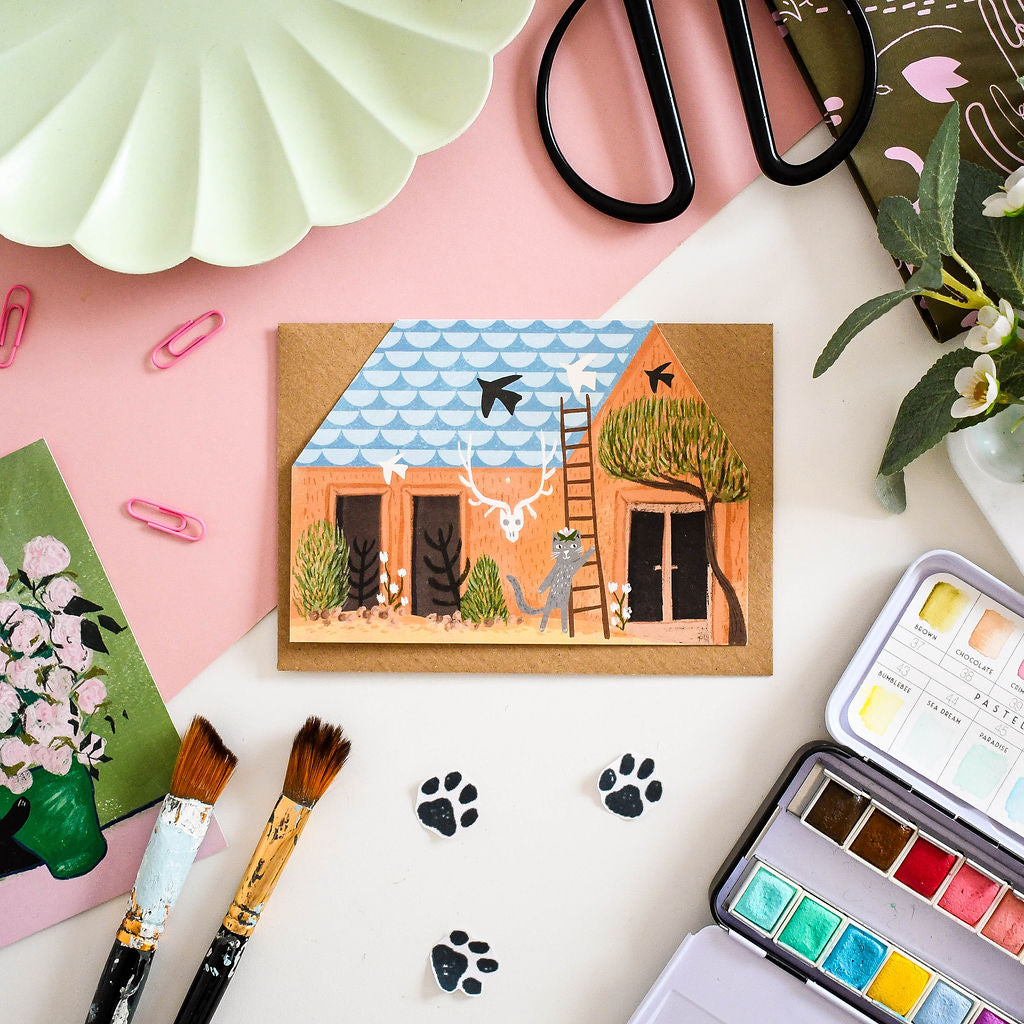 Georgia O'Kitty's cat house card