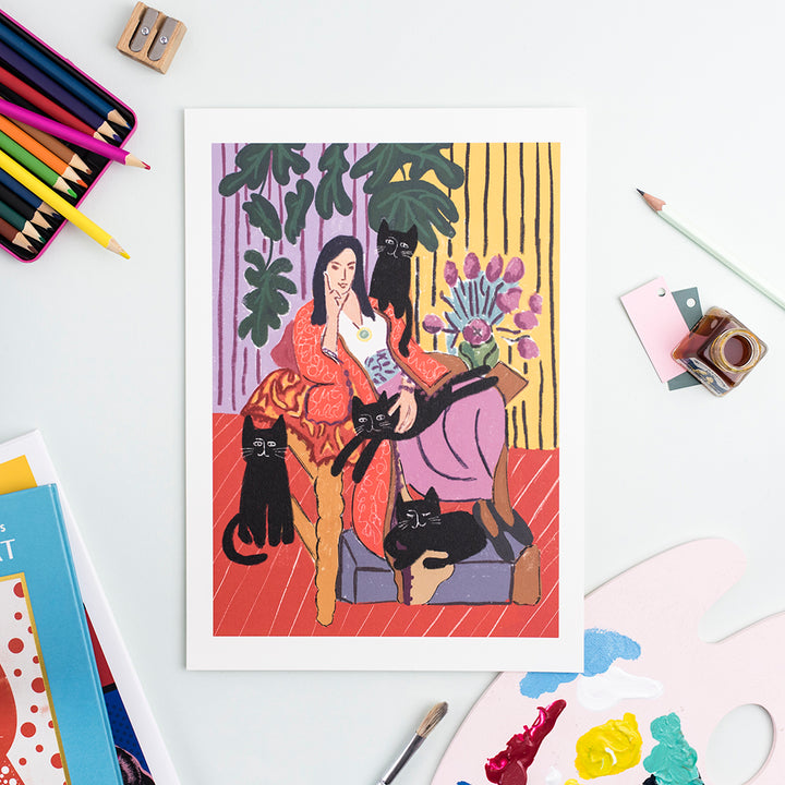 The Cat Lady Art Print