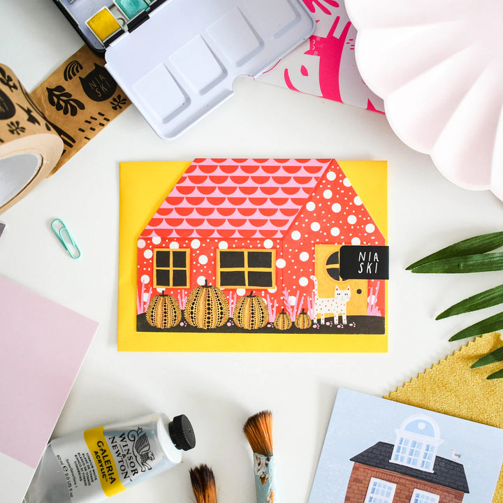 Yayoi Catsama cat house card