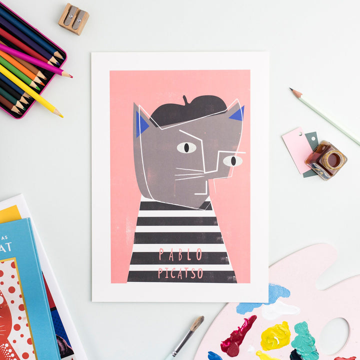 Pablo Picatso Cat Portrait Print