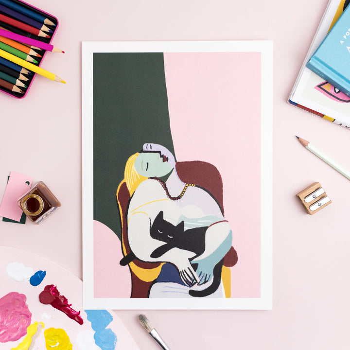 Picatso Cat Lady Art Print