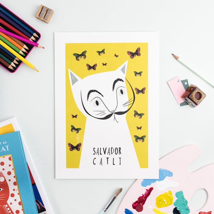 Salvador Catli Cat Portrait Print