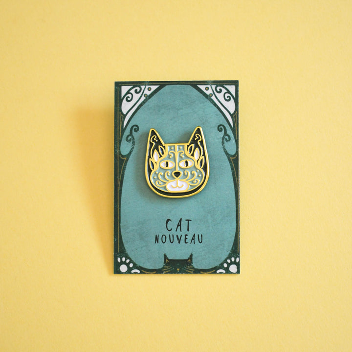 Cat Nouveau Art Meowment Pin