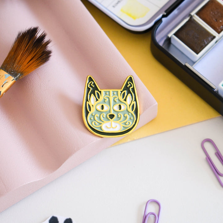 Cat Nouveau Art Meowment Pin