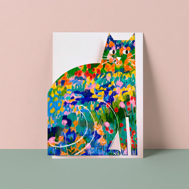 Arles Garden Cut Out Cat Card