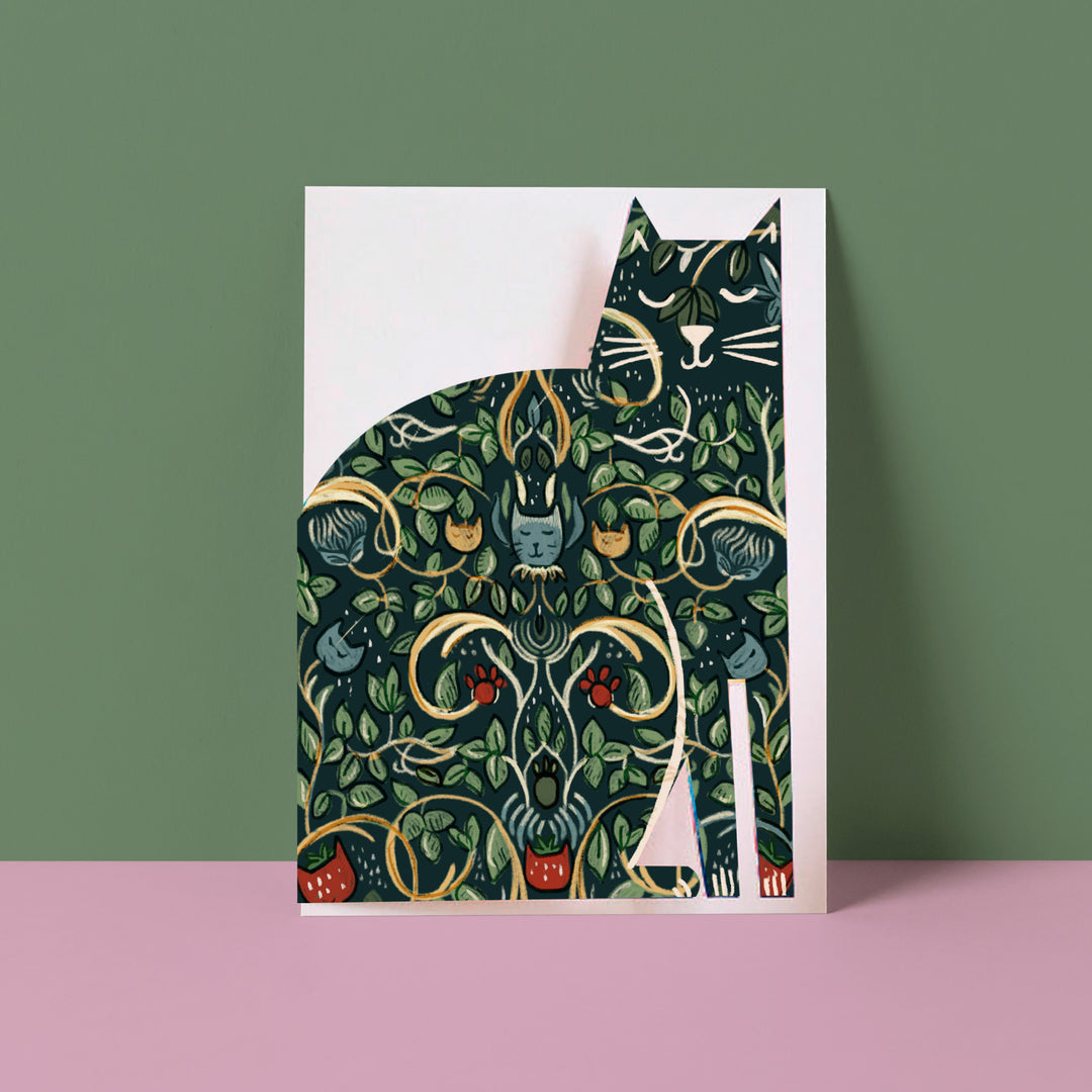 Arts and Cats Cut Out Card