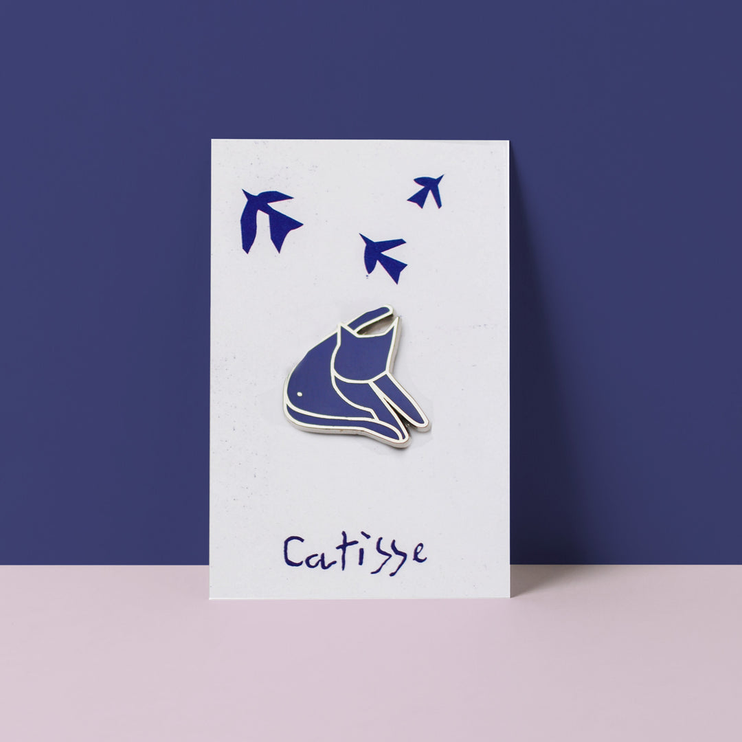 Blue Catisse Cat Artist Pin