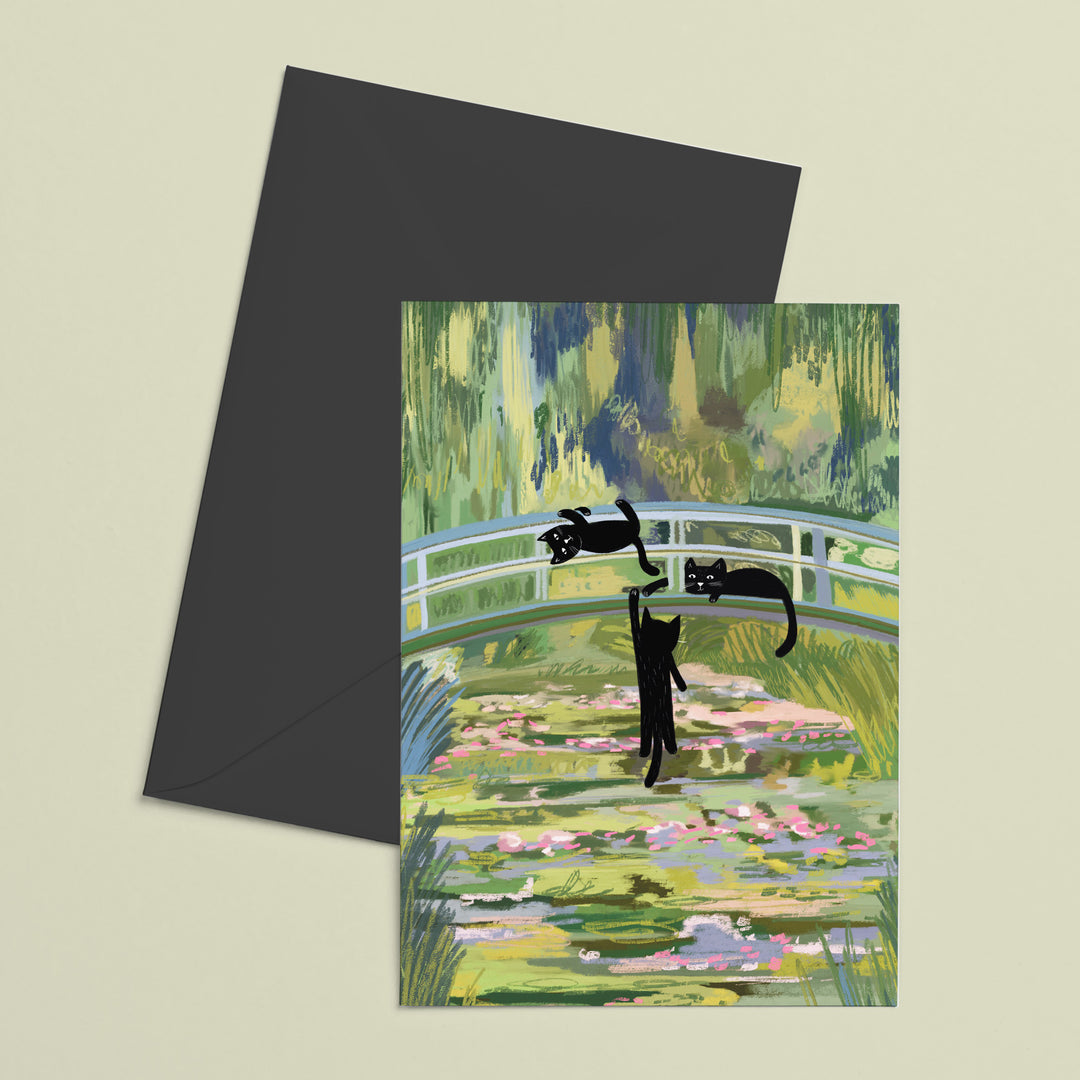 Clawed Monet Bridge of Cats Card